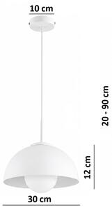 BRILAGI - Полилей на кабел COSMO 1xE27/60W/230V Ø 30 см бял/златен