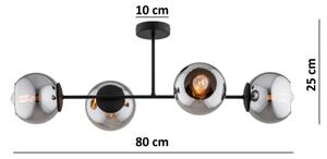 BRILAGI - Плафонен полилей DIOR 4xE27/60W/230V черно/опушено сиво