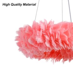 Brilagi - LED полилей на кабел FEATHER 3xE27/40W/230V + 3xLED/3W Ø 50 см, розов