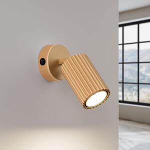 Стенно прожекторно осветително тяло от карбон, златист цвят, проекция 16 cm