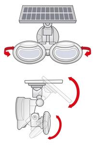 LED Соларен прожектор със сензор 2xLED/4W/5V IP65