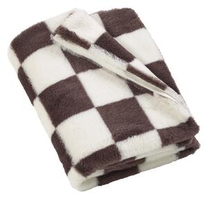Бяло/тъмнокафяво одеяло 130x170 cm Cosy Soft Checkerboard – Catherine Lansfield