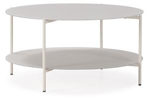 Кремава кръгла масичка за кафе със стъклен плот ø 83 cm Davi – MOME
