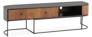 Маса за телевизор от масивно манго в естествен цвят 160x45x40 cm Curve – MOME