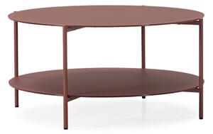 Теракотена кръгла масичка за кафе със стъклен плот ø 83 cm Davi – MOME