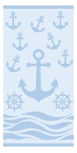 Светлосиня памучна плажна кърпа от тери 70x140 cm Anchor – B.E.S