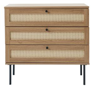 Нисък скрин от декор от дъб в естествен цвят 80x75 cm Pensacola – Unique Furniture