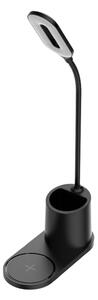 LED Настолна лампа LED/3W/5V с безжично зареждане черен
