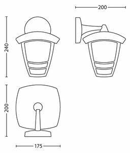 Philips 15381/30/16 - Екстериорен аплик MYGARDEN CREEK 1xE27/60W/230V IP44