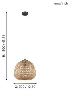 Eglo 43261 - Полилей на въже DEMBLEBY 1xE27/40W/230V