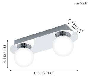 Eglo 94627 - LED лампа за баня MOSIANO 2xLED/3,3W/230V IP44