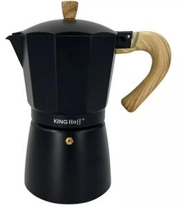 Кубинска кафеварка Kinghoff KH 1888, 12 чаши, ергономична дръжка, алуминиев корпус, подходяща за индукционни котлони, черна