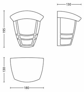 Philips 15387/30/16 - Екстериорна Стенна лампа MYGARDEN CREEK 1xE27/60W/230V IP44