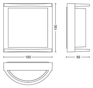 Philips 17391/93/P0 - LED Екстериорен аплик SAMONDRA LED/12W IP44