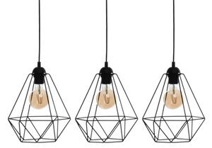 Висящи лампи BASKET 3xE27/60W/230V черен