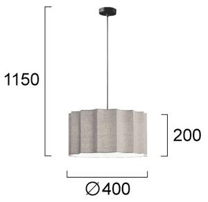 Пендант на шнур WAVY 1xE27/14W/230V сив