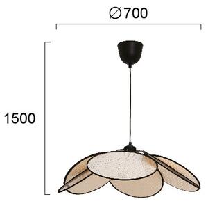 Полилей на кабел MARGARET 1xE27/40W/230V черно/бежово