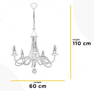 ONLI - Полилей на верига MILVIA 5xE14/6W/230V бронзов