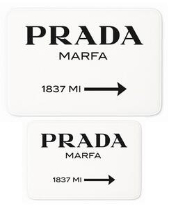 Бели кадифени килими за баня в комплект 2 бр. 60x100 cm Prada – Mila Home