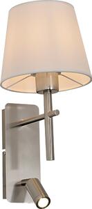 Zuma Line W4106-2SN+WH-LED стенна лампа LUNA 1xE27/40W/230V + LED/2,5W хром/бяла