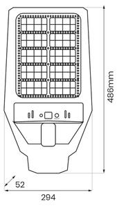 LED Димируема соларна улична лампа със сензор KERS LED/300W/3,2V 6500K IP65