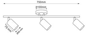 LED RGBW димируемо точково осветително тяло GOLDIE 3xGU10/4,8W/230V златно