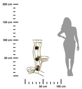 Стойка за цветя 100x70 см златист