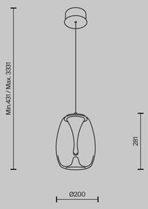 Maytoni MOD282PL-L8G3K - LED Пендел SPLASH LED/7W/230V 3000K златист