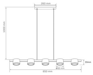 LED Пендел MIRELLA 5xGX53/6W/230V черен