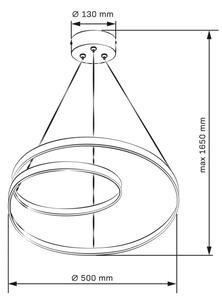 LED Пендел ZEFIRA LED/40W/230V 4000K Ø 50 см антрацит