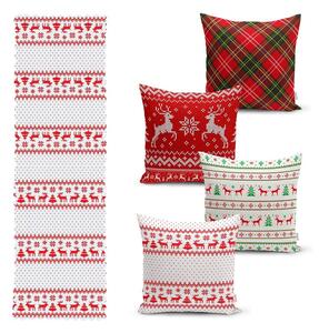 Комплект от 4 коледни калъфки за възглавници и покривка за маса Nordic Knit - Minimalist Cushion Covers