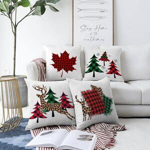 Комплект от 4 калъфки за възглавници от шенил Лист, 55 x 55 cm - Minimalist Cushion Covers