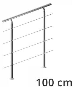 Парапет за стълбище от неръждаема стомана с 4 стъпала dĺžka 100 cm