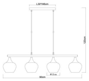 Globo 15548-4H1 - Пендел MAXY 4xE27/40W/230V