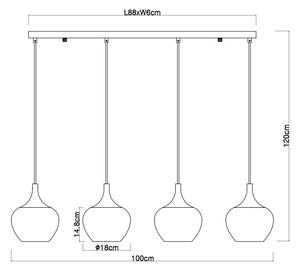 Globo 15548-4HG - Пендел MAXY 4xE27/40W/230V