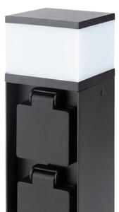 Brilagi - Външна лампа с 2 SCHUKO контакта 1xG9/11W/230V IP44 черна