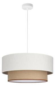 Подвесна лампа на кабел NATIA 1xE27/60W/230V Ø 45 см бял/кафяв
