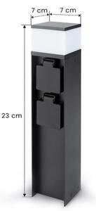Brilagi - Външна лампа с 2 SCHUKO контакта 1xG9/11W/230V IP44 черна
