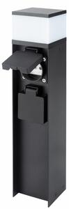 Brilagi - Външна лампа с 2 SCHUKO контакта 1xG9/11W/230V IP44 черна