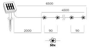 LED RGB соларен гирлянд 50xLED/0,12W/1,2V 1xAA IP44 600 mAh