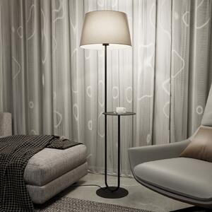 EMIBIG LIGHTING Хотелска подова лампа, бежово/черно, височина 150 cm, плат/метал, Бежов, Дневна/трапезария, Плат / текстил, Модерен