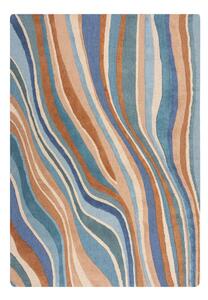 Син ръчно изработен вълнен килим 160x230 cm Abstract Flow – Flair Rugs