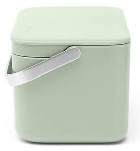 Кутия за хранителни отпадъци Brabantia SinkSide 1005611, 1.8 л, Дръжка за лесно пренасяне, Светлозелен