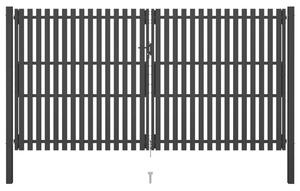 Градинска порта за ограда, стомана, 4x2,5 м, антрацит