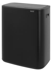 Кош за боклук Brabantia Bo Touch 1001274, 60 л, Плавно и безшумно отваряне, Голям отвор, Устойчив на отпечатъци, Черен/мат