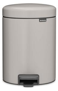 Кош за боклук с педал Brabantia NewIcon 1010434, 5 л, Леко затваряне, Противоплъзгаща основа, Светлосив