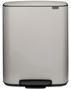 Кош за боклук Brabantia Bo Pedal 1010450, 2x30 л, Плавно затваряне, Противоплъзгаща основа, Светлосив
