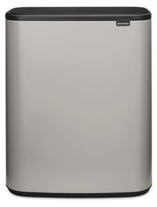 Кош за боклук Brabantia Bo Touch 1010455, 60 л, Плавно и безшумно отваряне, Голям отвор, Светлосив