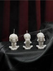 Sinsay - Свещи, 3 броя Halloween - бял