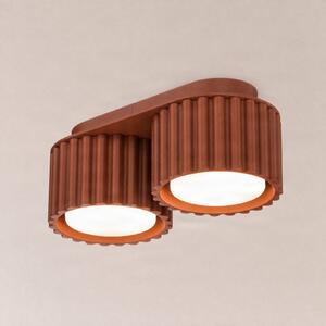 SOLLUX LIGHTING Таванна лампа Aura 2, теракота, 2-лампова, дължина 21 см, GX53, Затъмняване, Червен, Коридор, Алуминий, Модерен